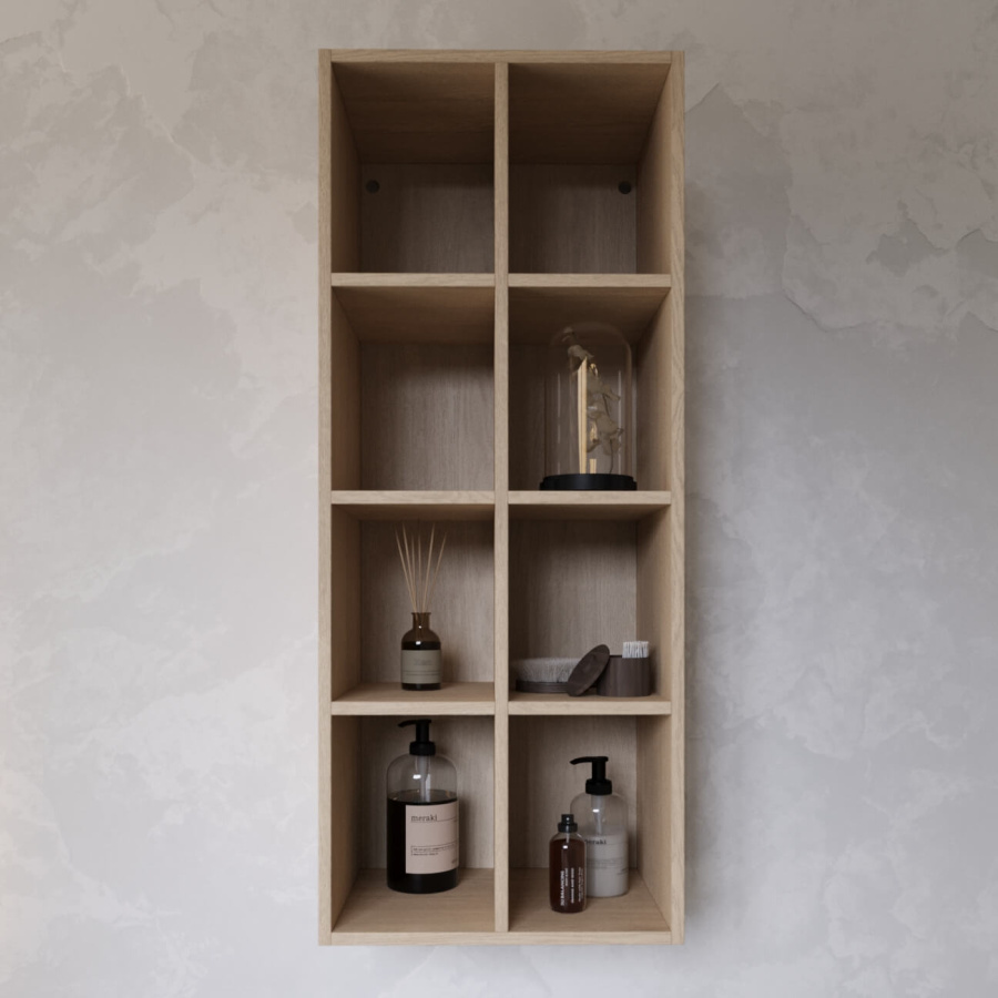 Пенал навесной открытый SCANDIC 450 для модульной тумбы шпон дуба